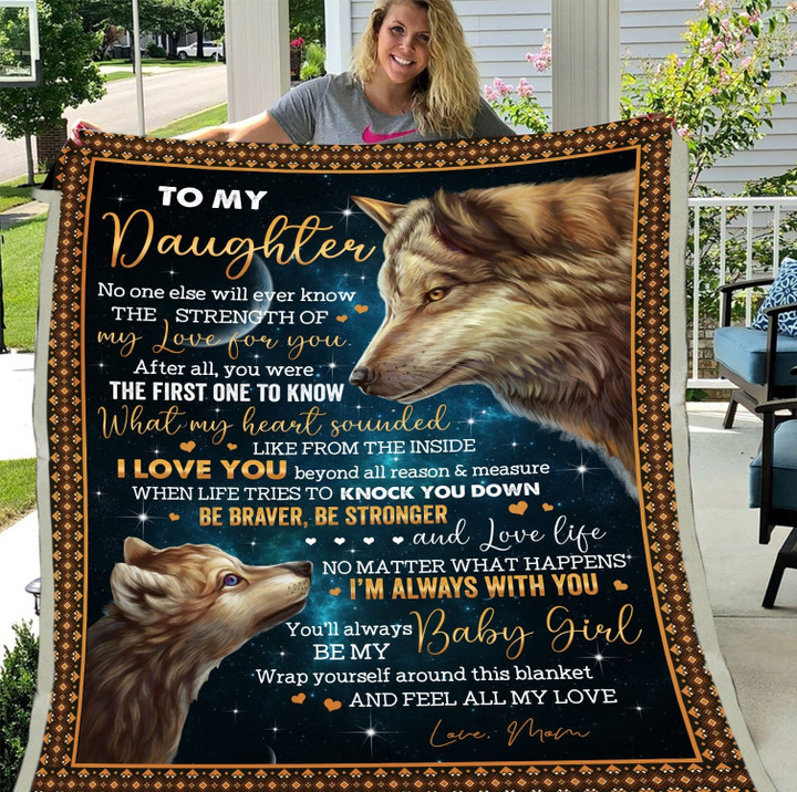 Personalized Wolf Daughter Blanket, Gift For Daughter, To My Daughter No One Else Will Ever Know Sherpa Blanket - ATMTEE
