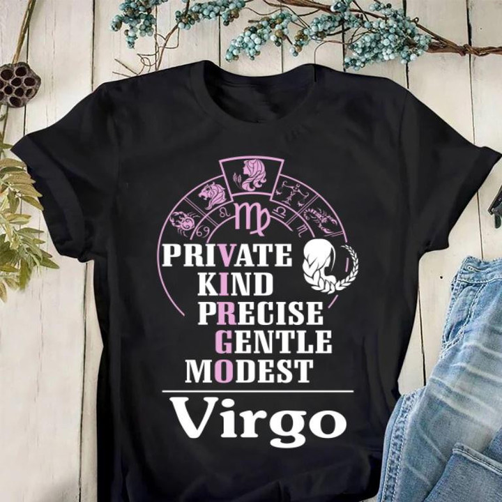 Virgo Private Kind Precise Gentle Modest Virgo, Birthday Gift For Her Unisex T-Shirt - ATMTEE