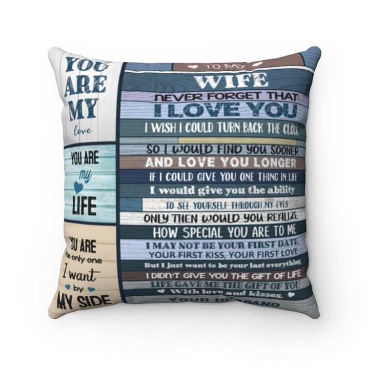 Personalized Pillow To My Wife Never Forget That I Love You, I Wish I Could Turn Back The Clock, Gift For Wife Pillow - ATMTEE