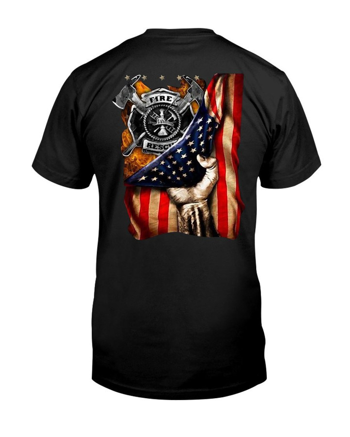Veteran Shirt, Father's Day Shirt, Gifts For Dad, Fire Rescue America Flag T-Shirt KM0806 - ATMTEE