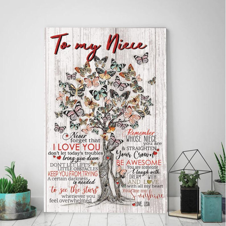 Personalized To My Niece Canvas, Gifts For Niece, Never Forget That I Love You, You Are My Sunshine Canvas - ATMTEE