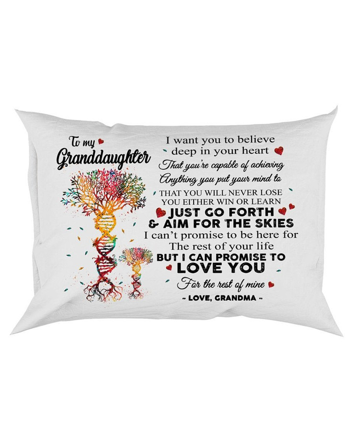 To My Granddaughter I Want You To Believe Deep In Your Heart Canvas Pillow - ATMTEE