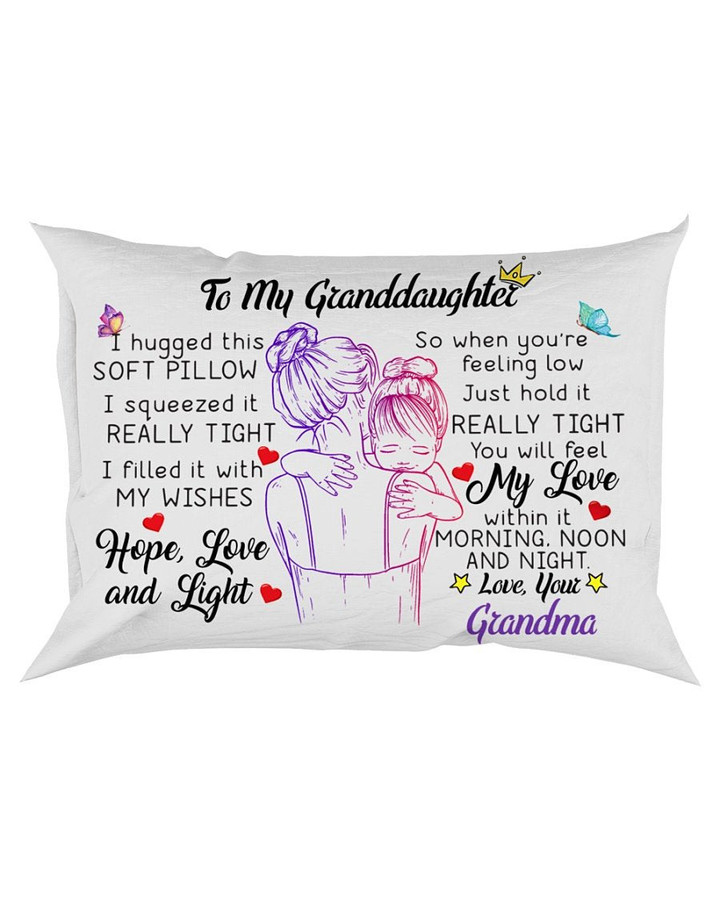 To My Granddaughter Hope Love And Light Canvas Pillow - ATMTEE