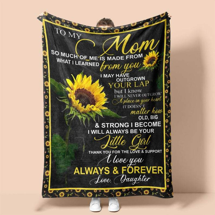 Personalized To My Mom Blanket Love From Daughter Sunflower, Gifts For Mom, Mother's Day Gifts From Daughter Fleece Blanket - ATMTEE