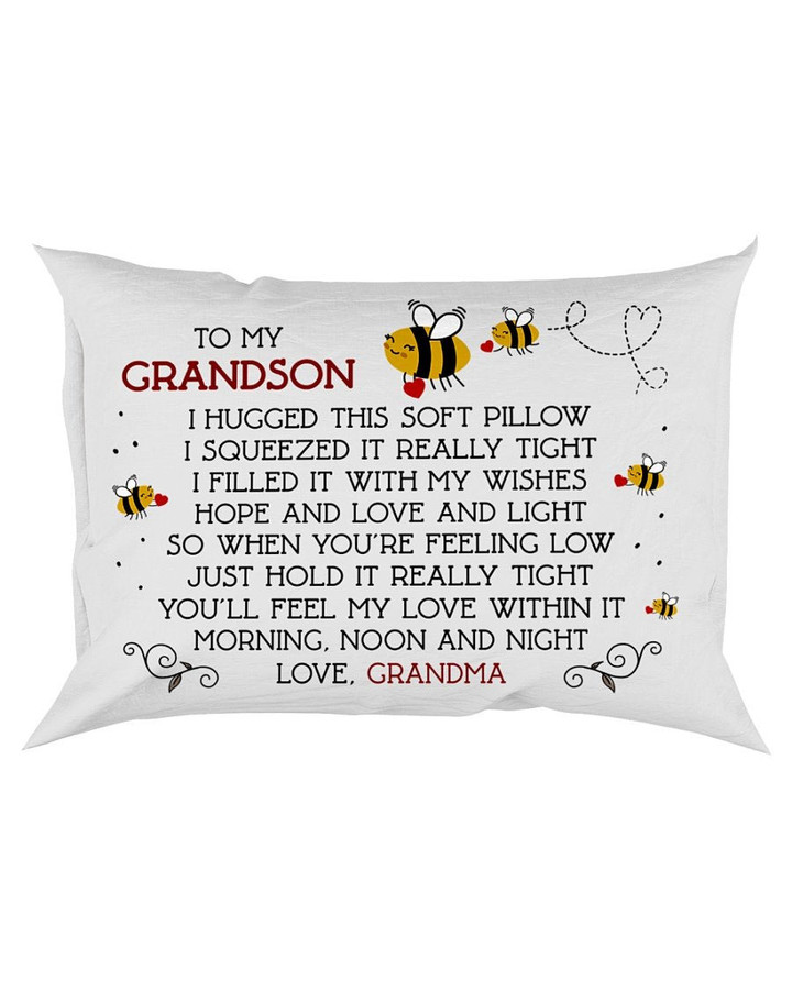 To My Grandson I Hugged This Soft Pillow Canvas Pillow - ATMTEE