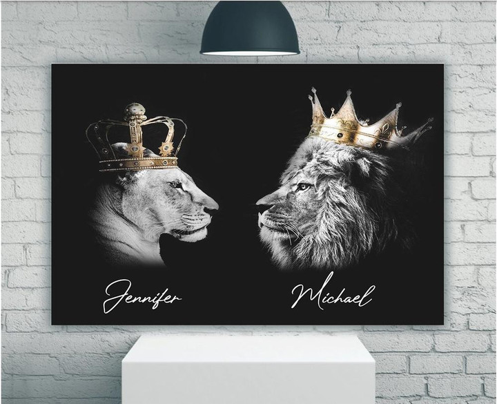 Personalized King And Queen Lions Matte Canvas - ATMTEE