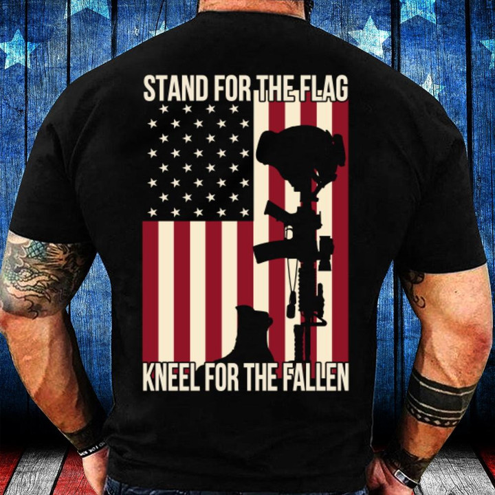 Veteran Shirt, Veteran Day Gift, Veterans Day Unisex T-Shirt, Stand For The Flag Knee For The Fallen T-Shirt - ATMTEE