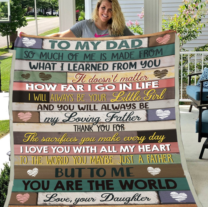 To My Dad Blanket, I Love You With All My Heart, Gift For Dad, Gift For Father, Father's Day Gifts Blanket - ATMTEE
