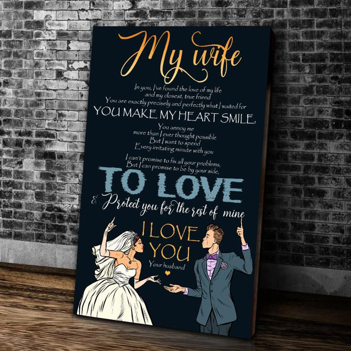 Valentine's Day Gifts For Wife, My Wife, You Make My Heart Smile Canvas - ATMTEE