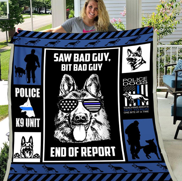 Saw Bad Guy, Big Bad Guy End Of Report, Police Dog Fleece Blanket - ATMTEE