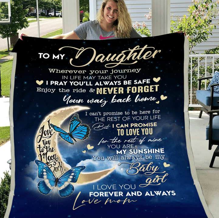 Personalized To My Daughter Wherever Your Journey In Life May Take You I Pray You'll Always Be Safe Sherpa Blanket - ATMTEE