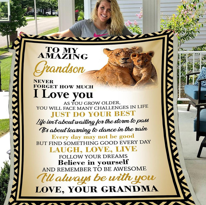 Personalized To My Amazing Grandson Never Forget How Much I Love You, Love Your Grandma Fleece Blanket - ATMTEE