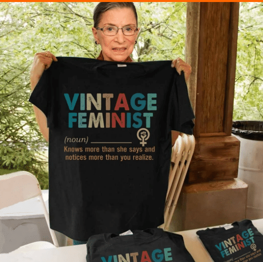 Vintage Feminist Knows More Than She Say And Notices More Than You Realize T-Shirt - ATMTEE