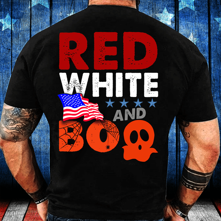 Red White And Boo, Great Gift For Halloween T-Shirt - ATMTEE