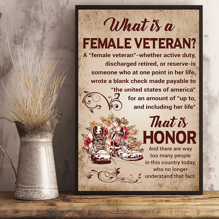 What Is A Female Veteran That Is Honor 24x36 Poster - ATMTEE