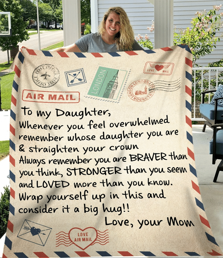 Personalized To My Daughter, Whenever You Feel Overwhelmed Remember Whose Daughter You Are Fleece Blanket - ATMTEE