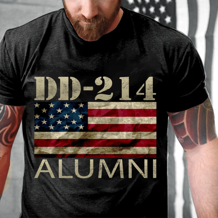 DD-214 Alumni American Flag, Gift For Veteran T-Shirt - ATMTEE