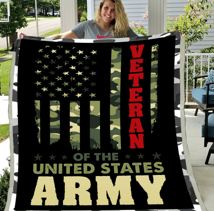 Army Veteran - Veteran Blanket, Army, Us Veteran, Quotes Blanket ATM-AMBL9 Fleece Blanket - ATMTEE