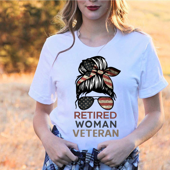 Veteran Shirt, Female Veteran, The Retired Woman Veteran Unisex T-Shirt KM0106