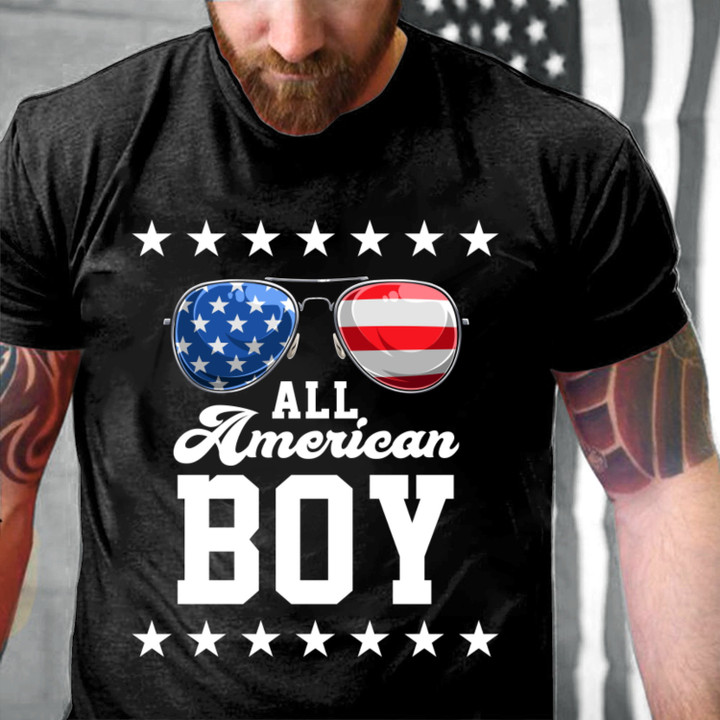 All American Boy Summertime Patriotic 4th of July Memorial T-Shirt