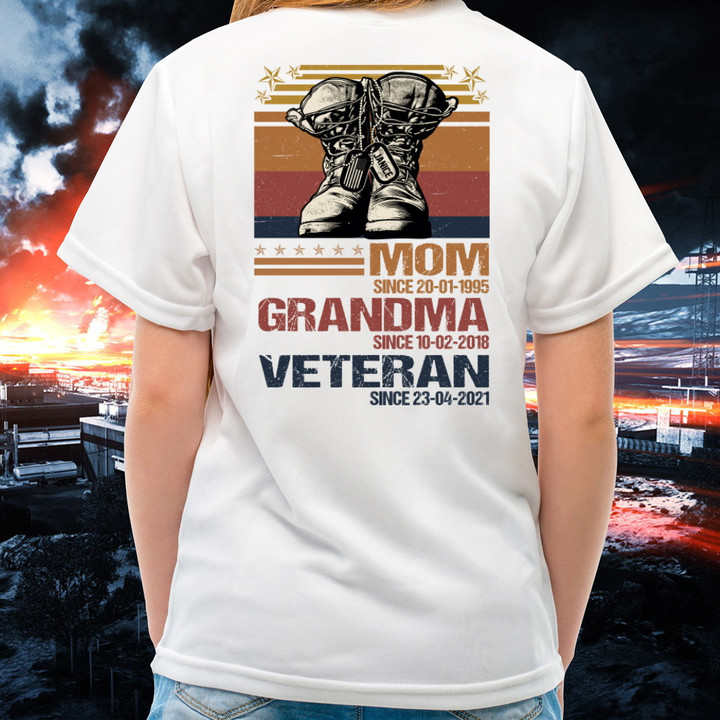 Female Veteran Custom Shirt Mom Grandma Veteran T-Shirt
