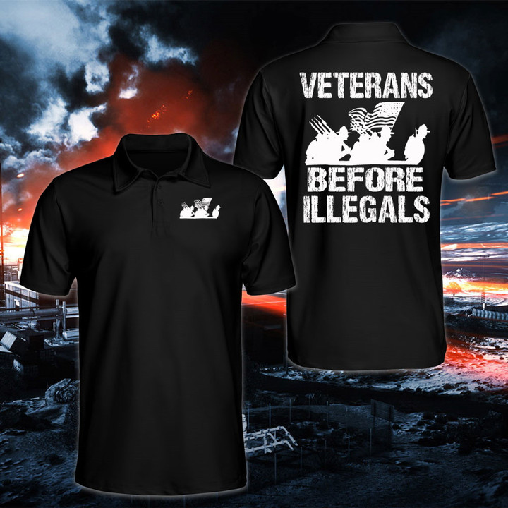 Veteran Shirt, Veterans Before Illegals Polo Shirt