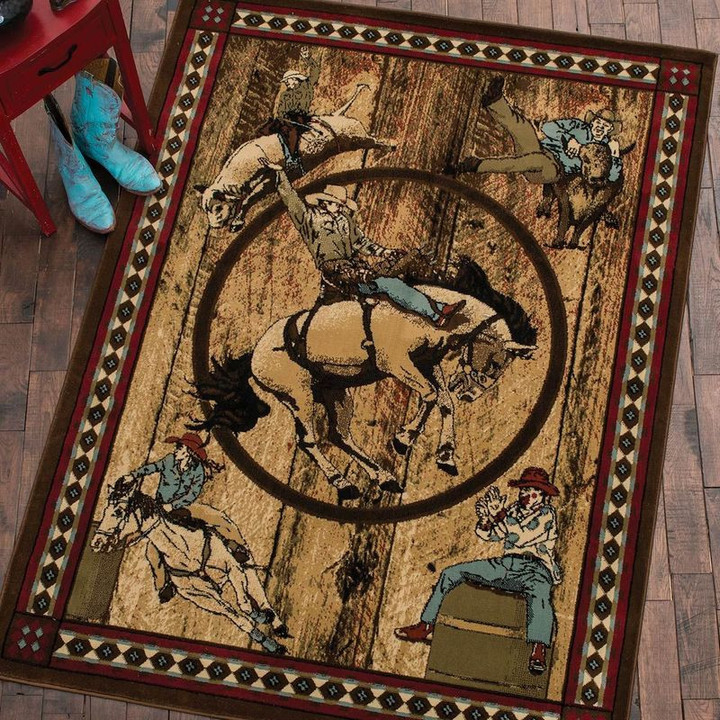 Awesome Western Rodeo Rectangle Rug - 1