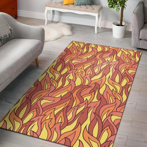 Fire Flame Pattern Print Home Decor Rectangle Area Rug