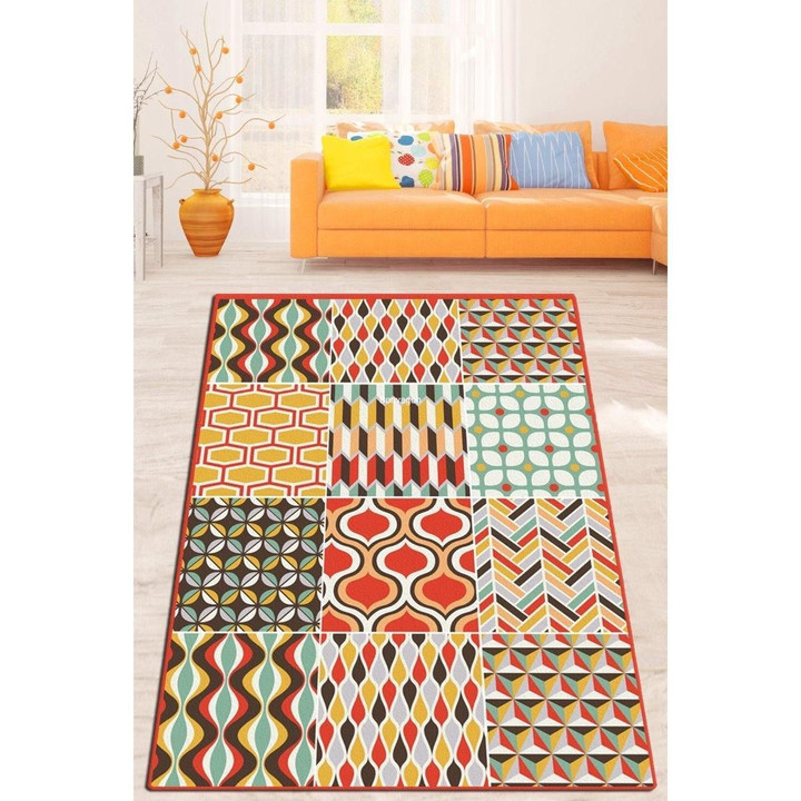 Vivid Color Patchwork Area Rug Floor Mat Home Decor