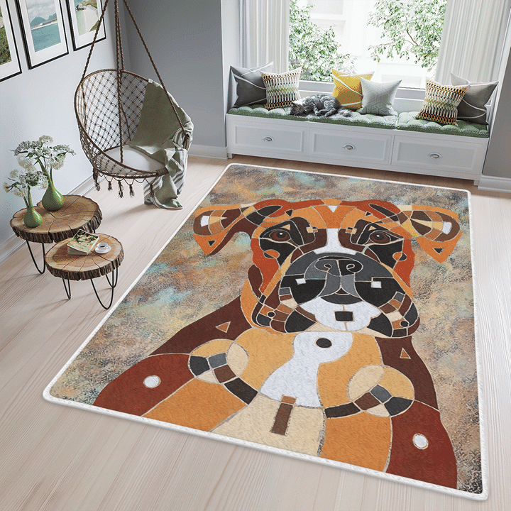 Special Beautiful Boxer Dog All Over Printed Area Rug Home Decor