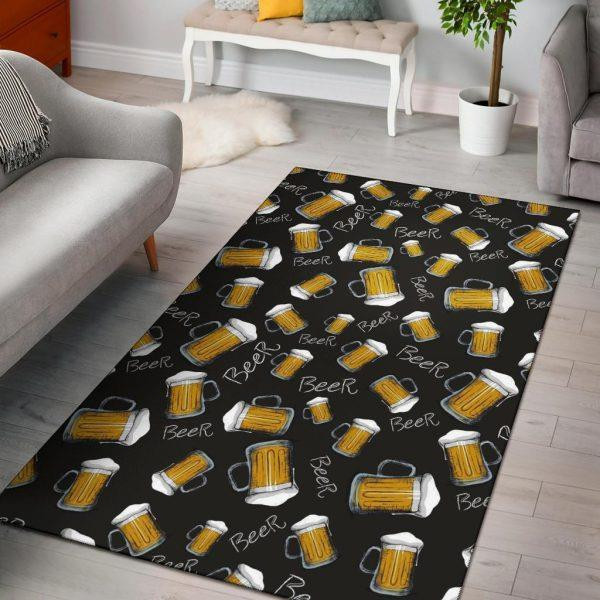 Beer Pattern Print Home Decor Rectangle Area Rug