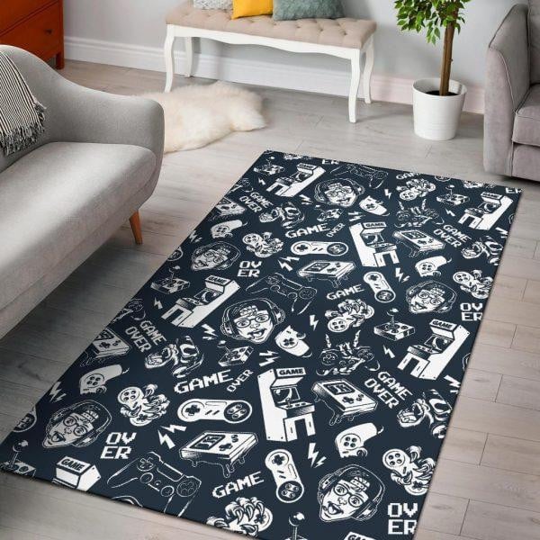 Gaming Pattern Print Home Decor Rectangle Area Rug