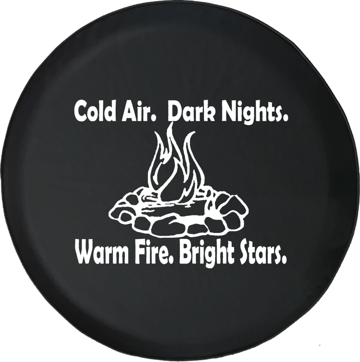 Travel Slogan Campfire Camping White Pattern Spare Tire Cover - Jeep Tire Covers