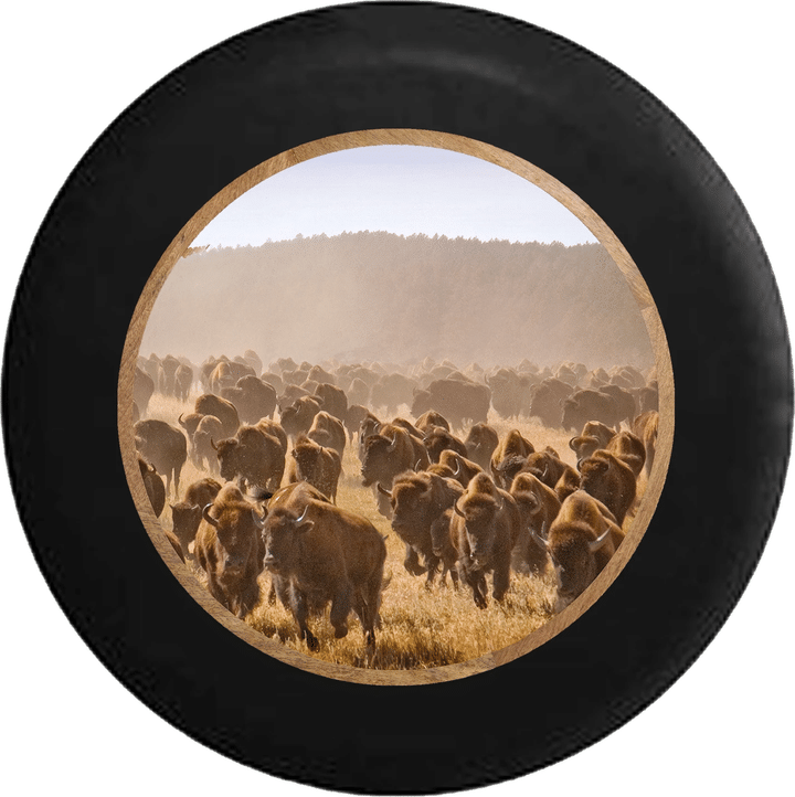 Spare Tire Cover Illustration With Bulls Running - Jeep Tire Covers