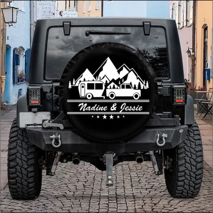Couple Campers Rv Custom Jeep Car Spare Tire Cover Gift For Campers - Jeep Tire Covers