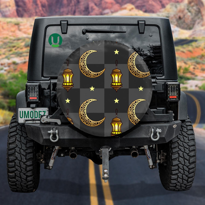 Islamic Lantern And Beautful Moon With Little Start Spare Tire Cover - Jeep Tire Covers