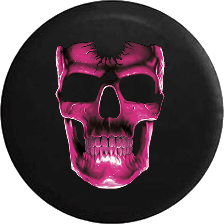 Cracked Pink Skull Background Illustration Spare Tire Cover - Jeep Tire Covers