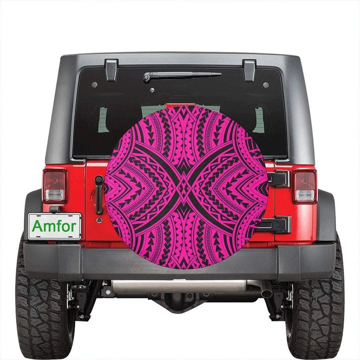 Beautiful Polynesian Tradition Pink Hawaii Spare Tire Cover - Jeep Tire Covers