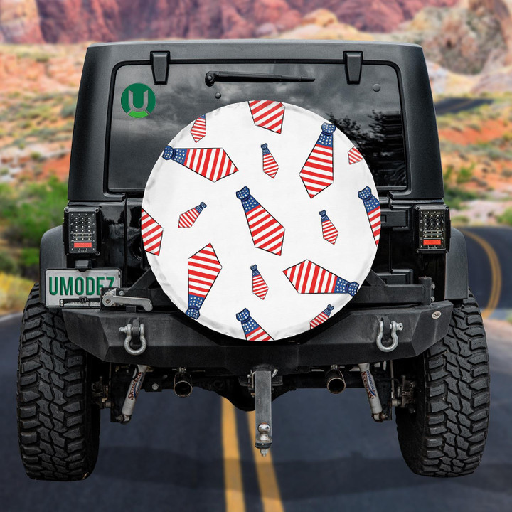 Awesome Ties Painted In The Colors Of The American Flag Spare Tire Cover - Jeep Tire Covers