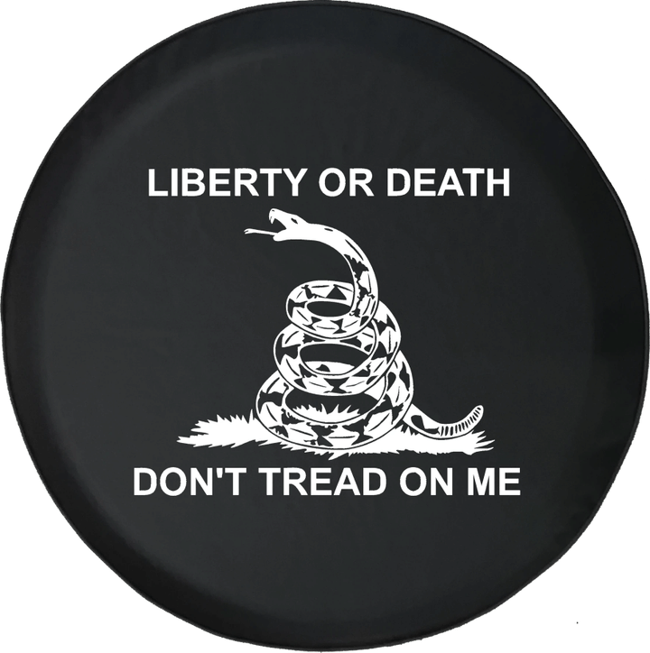 Liberty Or Death Don't Tread On Me Snake Offroad On Black Spare Tire Cover - Jeep Tire Covers