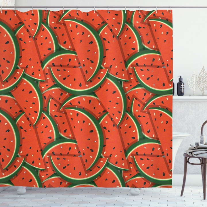 Yummy Watermelon Slices Shower Curtain