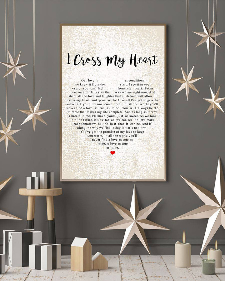Song Lyrics On Canvas, I Cross My Heart Canvas, Valentine's Day Gifts Idea Canvas - ATMTEE