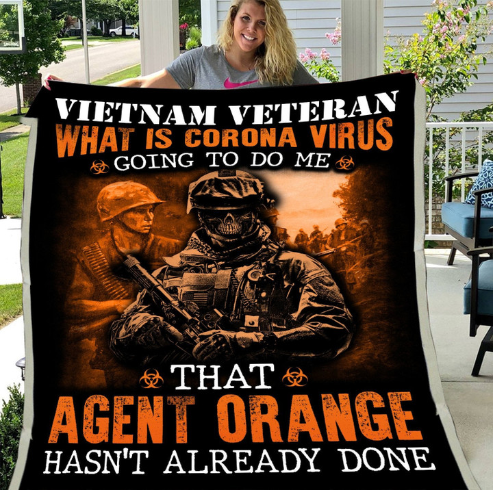 Veteran Blanket, Vietnam Veteran What Is Coronavirus Going To Do Me Fleece Blanket - ATMTEE