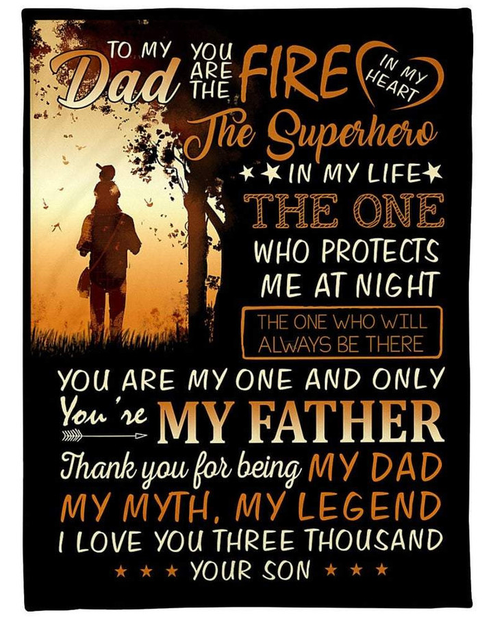 Personalized To My Dad Blanket, My Myth My Legend, Gifts For Dad, Father's Day Gifts, Christmas Gifts For Dad Fleece Blanket - ATMTEE