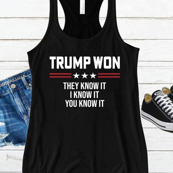 Trump Shirt, Trump 2024 Shirt, Trump Won They Know It I Know It Women's Tank - ATMTEE