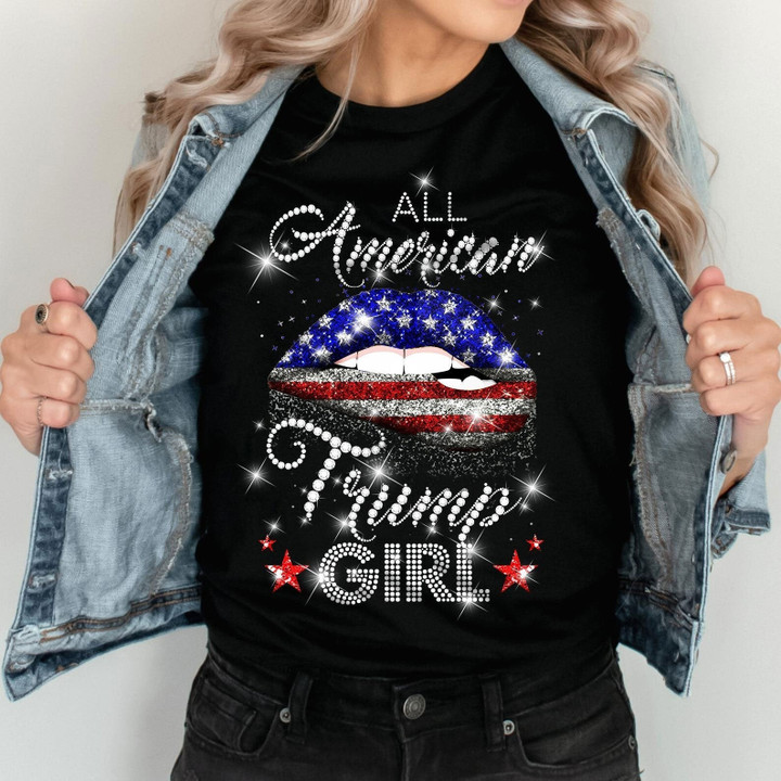 Female Trump Shirt, All American Trump Girl Ladies T-Shirt - ATMTEE