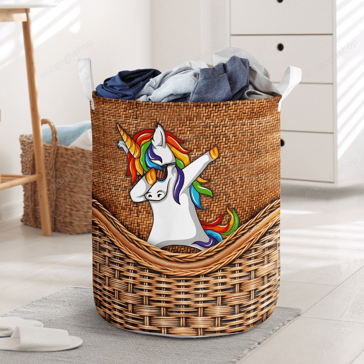 Unicorn Rattan Teaxture Laundry Basket