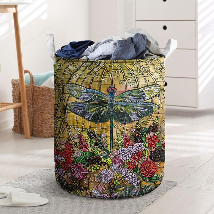 Dragonfly Floral Laundry Basket