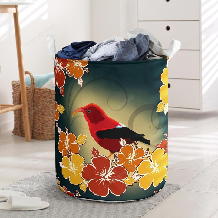 Honeycreeper Hibiscus  Laundry Basket