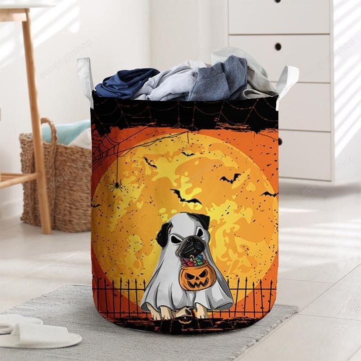 Pug Ghost Laundry Basket